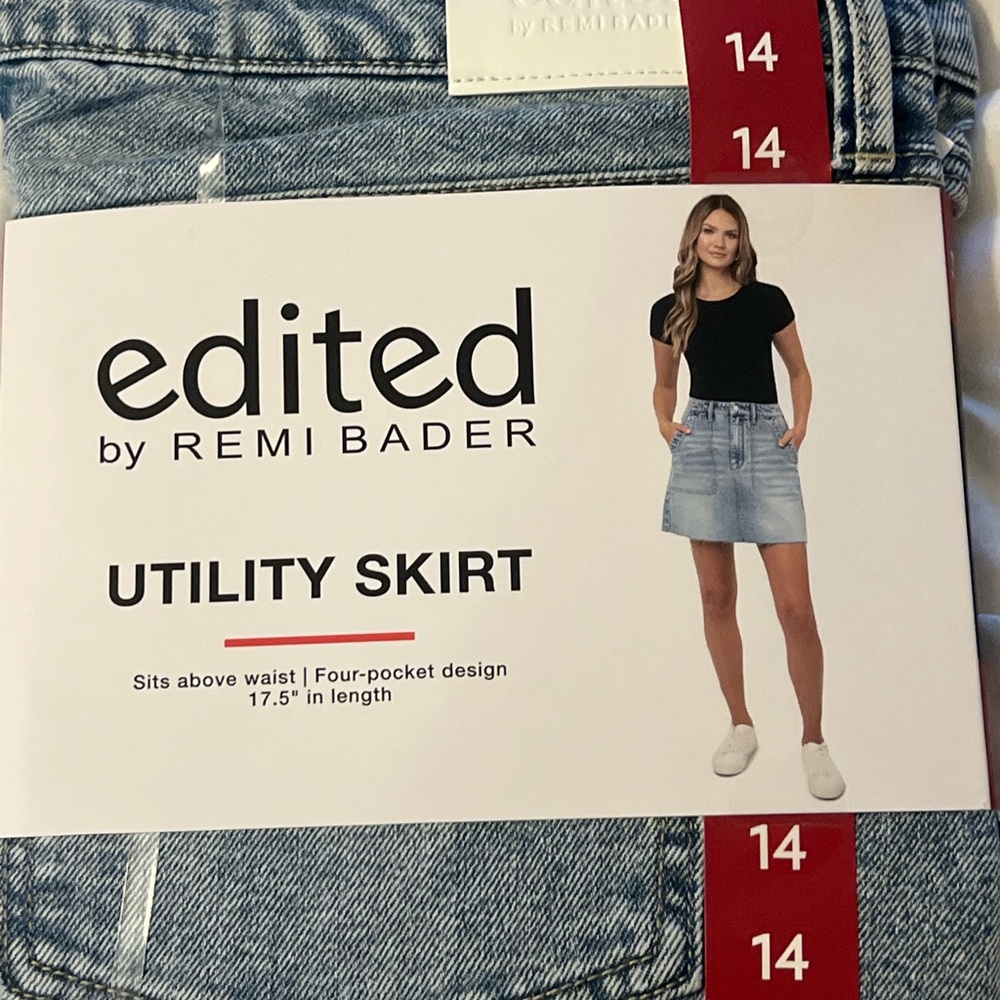 Blue Utility Midi Skirt